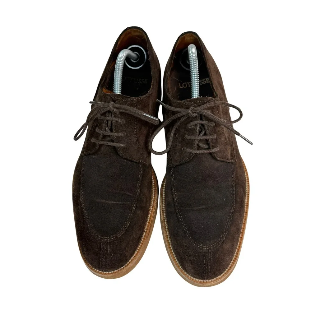 Lottusse 1877 Mens Dark Brown Suede Apron Split Toe Blucher Shoes‎ EU 41 LT02466